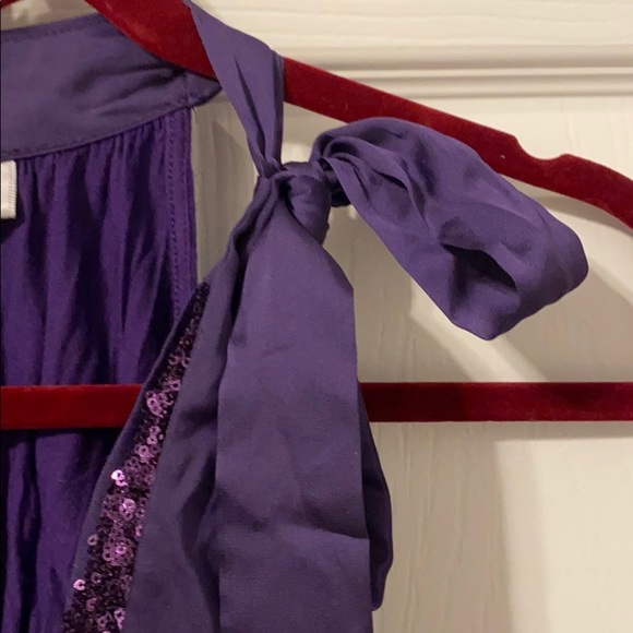 Purple Sequin Top with Bow - Picture 4 of 5